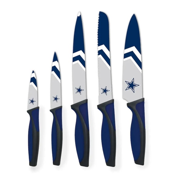 Dallas Cowboys 5Pcs Stainless Steel & 4Pcs‎ Steak Cutlery Knife Set NEW - Picture 1 of 4
